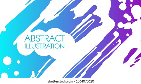 Color gradient ink brush stroke on white background. Japanese style. Vector illustration of grunge stains