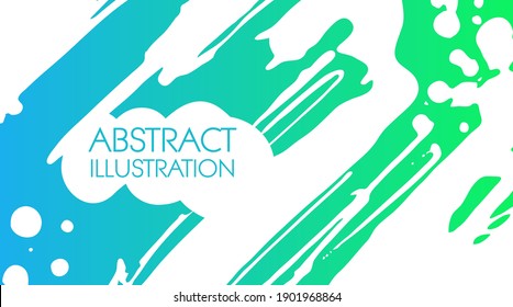 Color gradient ink brush stroke on white background. Japanese style. Vector illustration of grunge stains