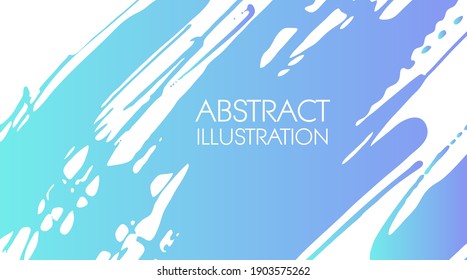 Color gradient ink brush stroke on white background. Japanese style. Vector illustration of grunge stains
