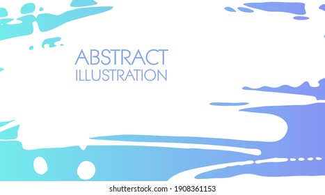 Color gradient ink brush stroke on white background. Japanese style. Vector illustration of grunge stains