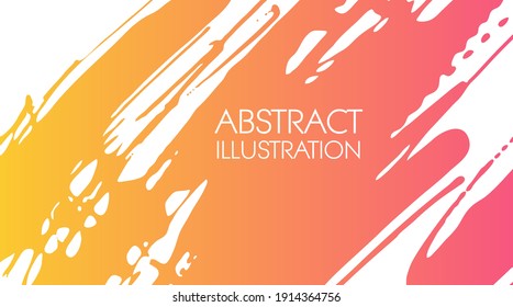 Color gradient ink brush stroke on white background. Japanese style. Vector illustration of grunge stains