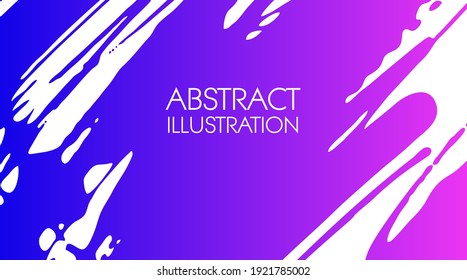 Color gradient ink brush stroke on white background. Japanese style. Vector illustration of grunge stains