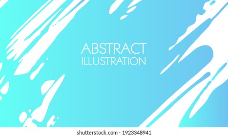 Color gradient ink brush stroke on white background. Japanese style. Vector illustration of grunge stains