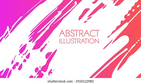 Color gradient ink brush stroke on white background. Japanese style. Vector illustration of grunge stains