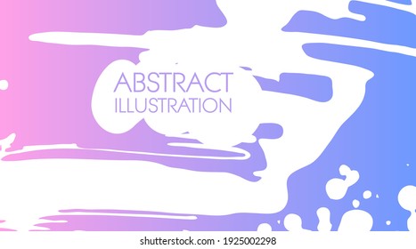 Color gradient ink brush stroke on white background. Japanese style. Vector illustration of grunge stains