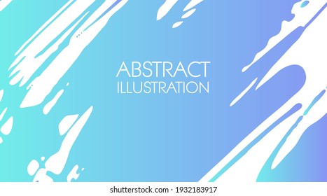 Color gradient ink brush stroke on white background. Japanese style. Vector illustration of grunge stains