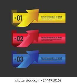Color gradient labels banner infographic template vector