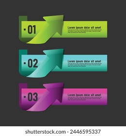 Color gradient labels banner infographic template element