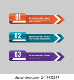 Gráfico aislado de infografía de Anuncio de etiquetas de degradado de color