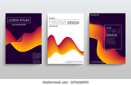 color gradient liquid cover with curved lines. abstaract design. vector background