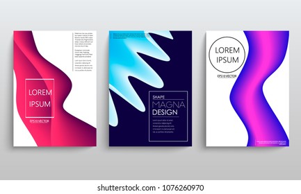 color gradient liquid cover with curved lines. abstaract design. vector background
