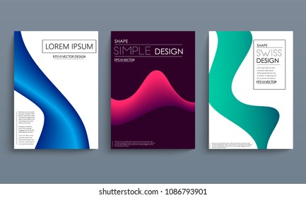 color gradient liquid cover with curved lines. abstract design. vector background