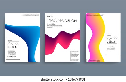 color gradient liquid cover with curved lines. abstract design. vector background