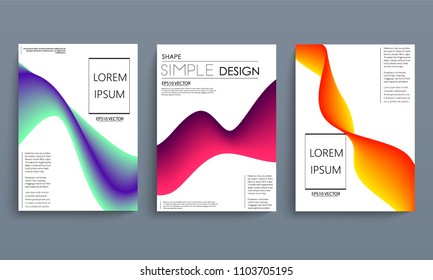 color gradient liquid cover with curved lines. abstaract design. vector background