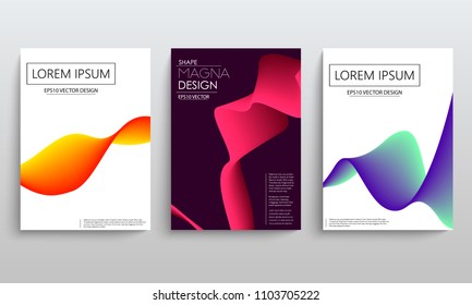 color gradient liquid cover with curved lines. abstaract design. vector background