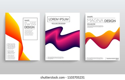 color gradient liquid cover with curved lines. abstaract design. vector background