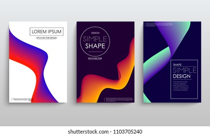 color gradient liquid cover with curved lines. abstaract design. vector background