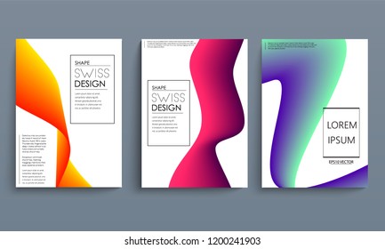 color gradient liquid cover with curved lines. abstaract design. vector background