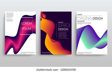 color gradient liquid cover with curved lines. abstaract design. vector background