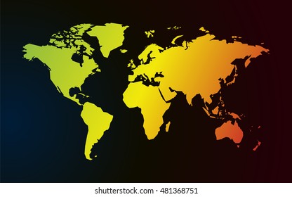 World Map On Gold Black Background Stock Vector (Royalty Free ...