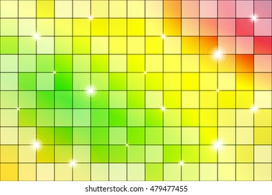 Color gradient mosaic. Green and yellow colors. Polygonal pattern gradient background. Vector illustration. For the design, presentation, wallpaper.