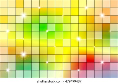 Color gradient mosaic. Green and yellow colors. Polygonal pattern gradient background. Vector illustration. For the design, presentation, wallpaper.