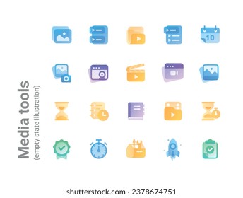 Color gradient placeholder illustrations (empty state pages)