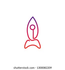 
Color gradient rocket logo design combined with the gamepad shape at the bottom
