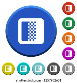 Color gradient round color beveled buttons with smooth surfaces and flat white icons