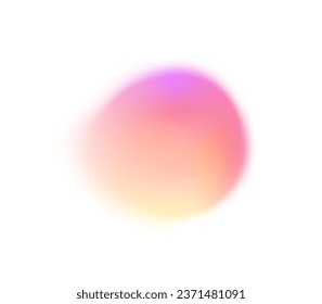Color gradient round shape vector abstract background. Bright watercolor effect mesh with transparent part along the border, organic form.