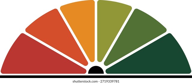 Una ilustración semicírculo de degradado de color