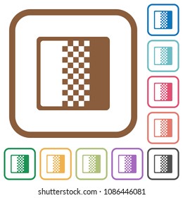 Color gradient simple icons in color rounded square frames on white background