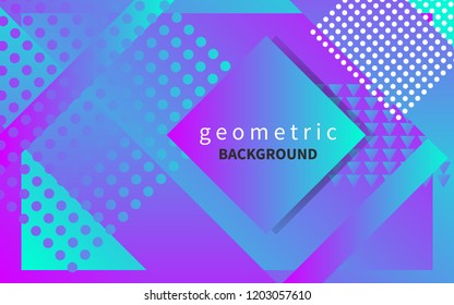 Color gradient trendy geometric abstract background. Blue and purple hipster banner with gradient stripes, textured background. Business template for presentation. Pattern vector background.