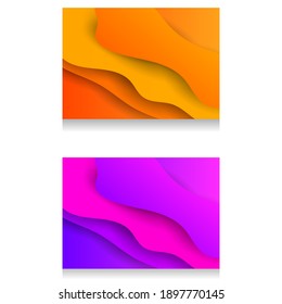 Color gradient wave abstract background, vector graphic design. Modern poster or banner template, dynamic geometric composition background set. Minimal art print for book or card