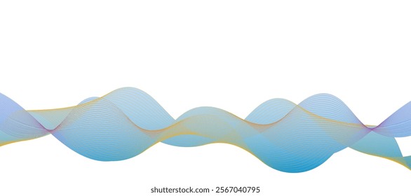 Color gradient wave on white background, copy space, vector
