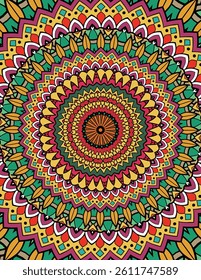 Color Gradients and Interlocking Layers Mandala Pattern
