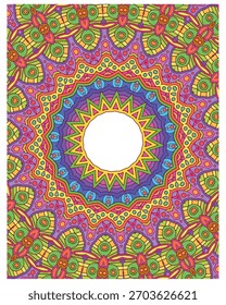 Patrón de mandala de Gradientes de color y capas entrelazadas
