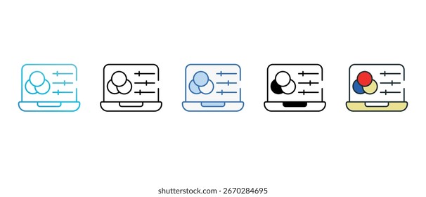 Color Grading icon design with white background stock illustration