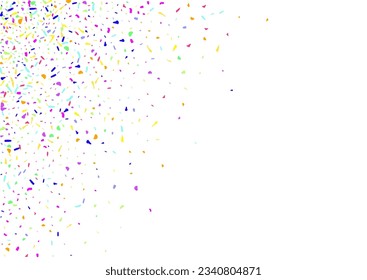Color Grain Festive Vector White Background. Acid Transparent Sand Illustration. Rainbow Circle Fun Pattern. Trendy Shine Celebrate Design.