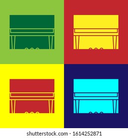 Color Grand piano icon isolated on color background. Musical instrument.  Vector Illustration