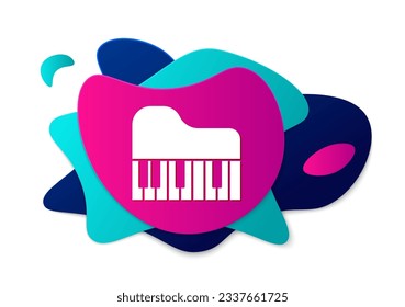 Color Grand piano icon isolated on white background. Musical instrument. Abstract banner with liquid shapes. Vector