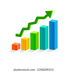 Color graph bars. Growth chart sign. Design element. Vector illustration