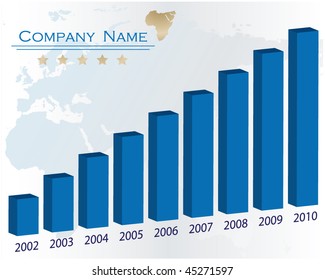 Color graph for design and business concept - blue vector