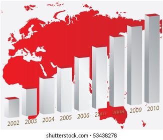 Color graph for design and business concept - blue vector