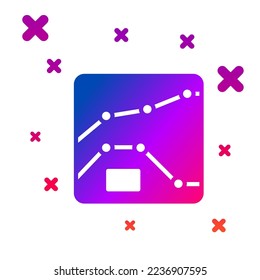 Gráfica de color, planificación, gráfico, diagrama, infografía, icono de gráfico circular aislado en fondo blanco. Gradiente formas dinámicas aleatorias. Vector