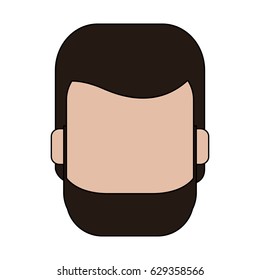 color graphic faceless front view man with beard