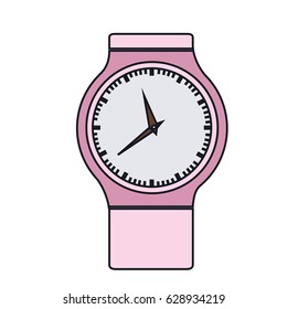 color graphic of pink female clock vector illustration