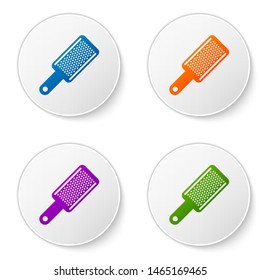 Color Grater icon isolated on white background. Kitchen symbol. Cooking utensil. Cutlery sign. Set icons in circle buttons. Vector Illustration