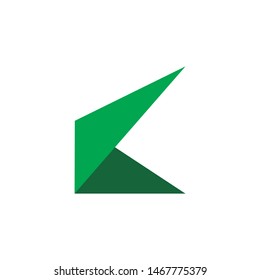 color green arrow k logo design