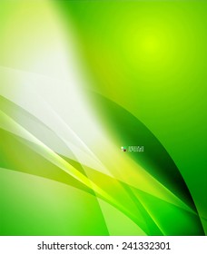 Ecología y luz de color verde, olas y líneas. Antecedentes abstractos